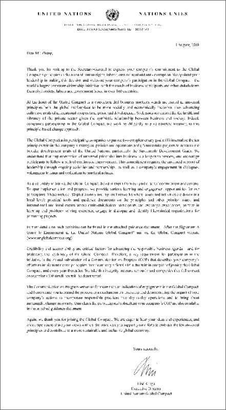 米兰官方web站加入联合国全球契约组织 助推新旧动能转换可持续发展